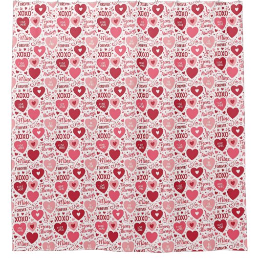 XOXO & Always Be Mine  シャワーカーテン (正面)