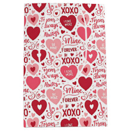 XOXO & Always Be Mine バレンタインラッピングペーパー ミディアムペーパーバッグ