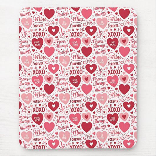 XOXO & Always Be Mine ピンク レッド マウスパッド (正面)