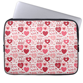 XOXO & Always Be Mine ピンク レッド ラップトップスリーブ