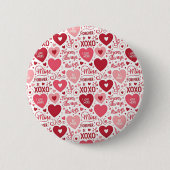 XOXO & Always Be Mine ピンク レッド 缶バッジ (正面)