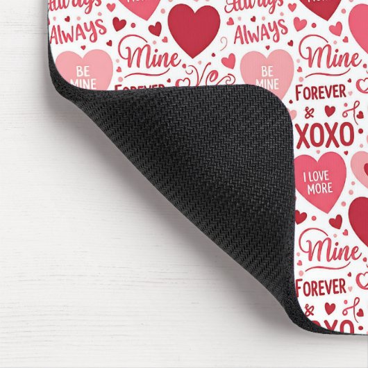 XOXO & Always Be Mine Pink Red マウスパッド (コーナー)