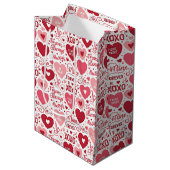 XOXO & Always Be Mine Valentine Wrapping Paper ミディアムペーパーバッグ (正面アングル)