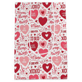 XOXO & Always Be Mine Valentine Wrapping Paper ミディアムペーパーバッグ (裏面)