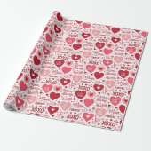 XOXO & Always Be Mine Valentine Wrapping Paper ラッピングペーパー (アンロールド)