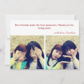 XOXO Best Friends Photo with Custom Message シーズンカード (裏面)