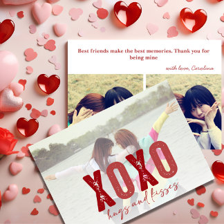 XOXO Best Friends Photo with Custom Message シーズンカード
