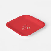 'XOXO' Bold Romantic Red White Valentine's Day ペーパープレート (傾斜あり)