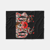 Xoxo Camo Buck Deer Hunting Valentine's Day Boys K フリースブランケット (正面(横))