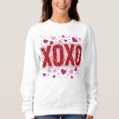 XOXO – Cute Pink Typography Valentine’s Day スウェットシャツ (正面)