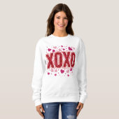 XOXO – Cute Pink Typography Valentine’s Day スウェットシャツ (正面フル)