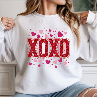 XOXO – Cute Pink Typography Valentine’s Day スウェットシャツ