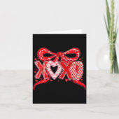 Xoxo Funny Valentines Day Love Coquette Bow Checke カード (正面)