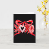 Xoxo Funny Valentines Day Love Coquette Bow Checke カード (黄色い花)