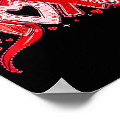 Xoxo Funny Valentines Day Love Coquette Bow Checke ポスター (角)