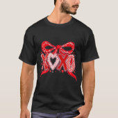 Xoxo Funny Valentines Day Love Coquette Bow Checke Tシャツ (正面)