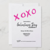 XOXO Galentine's Day Friends Valentinesパーティーインヴィ 招待状 (正面)