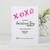 XOXO Galentine's Day Friends Valentinesパーティーインヴィ 招待状 (スタンド正面)