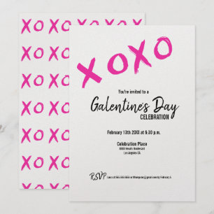 XOXO Galentine's Day Friends Valentinesパーティーインヴィ 招待状