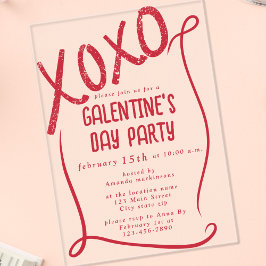 XOXO Hand Drawn Galentine’s Day Party アクリル招待状
