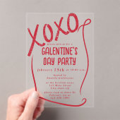 XOXO Hand Drawn Galentine’s Day Party アクリル招待状 (インサイチュ (ポータブル))
