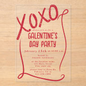 XOXO Hand Drawn Galentine’s Day Party アクリル招待状 (正面)