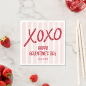 XOXO Hand Drawn Galentine’s Day Party スタンダードカクテルナプキン (インサイチュ)