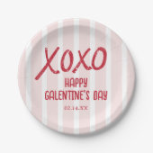 XOXO Hand Drawn Galentine’s Day Party ペーパープレート (正面)