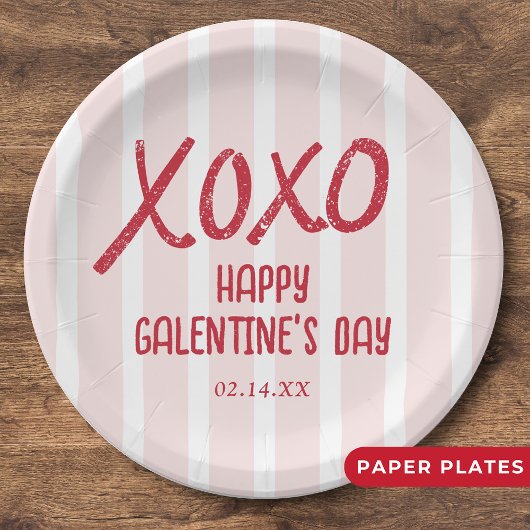XOXO Hand Drawn Galentine’s Day Party ペーパープレート