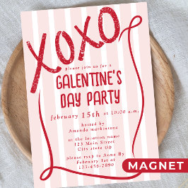XOXO Hand Drawn Galentine’s Day Party マグネット招待状