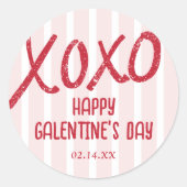 XOXO Hand Drawn Galentine’s Day Party ラウンドシール (正面)
