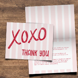 XOXO Hand Drawn Galentine’s Day Party Folding サンキューカード