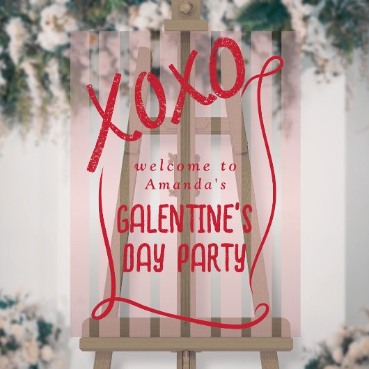 XOXO Hand Drawn Galentine’s Day Party Welcome アクリルサイン