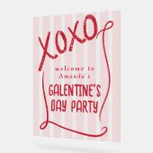 XOXO Hand Drawn Galentine’s Day Party Welcome アクリルサイン (傾斜)