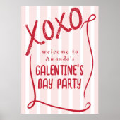 XOXO Hand Drawn Galentine’s Day Party Welcome ポスター (正面)