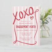 XOXO Hand Drawn Pink Engagement Party 招待状 (スタンド正面)