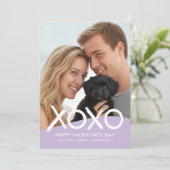 XOXO Happy Valentine's Day Photo Purple Modern シーズンカード (スタンド正面)
