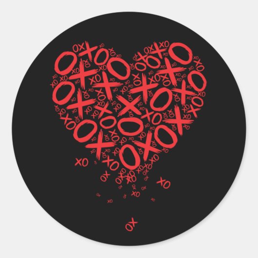 XOXO Heart  ラウンドシール (正面)