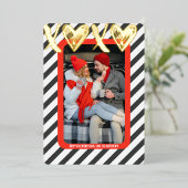 XOXO Heart Couple Photo Valetine's Real Gold 箔シーズンカード (立ち正面)