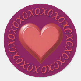 XOXO Heart Stickers ラウンドシール