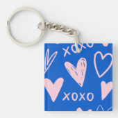 XOXO Hearts Acrylic Keychain – Cute Key Ring キーホルダー (正面)
