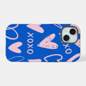 XOXO Hearts iPhone 15 Case iPhone 15ケース (裏面横)