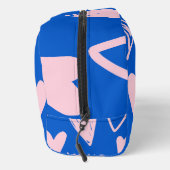 XOXO Hearts Makeup Bag – Cute Blue & Pink Pouch ドップキット (右)