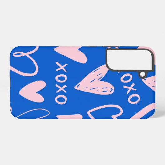 XOXO Hearts Samsung Galaxy 22+ Phone Case Galaxyケース (裏面横)