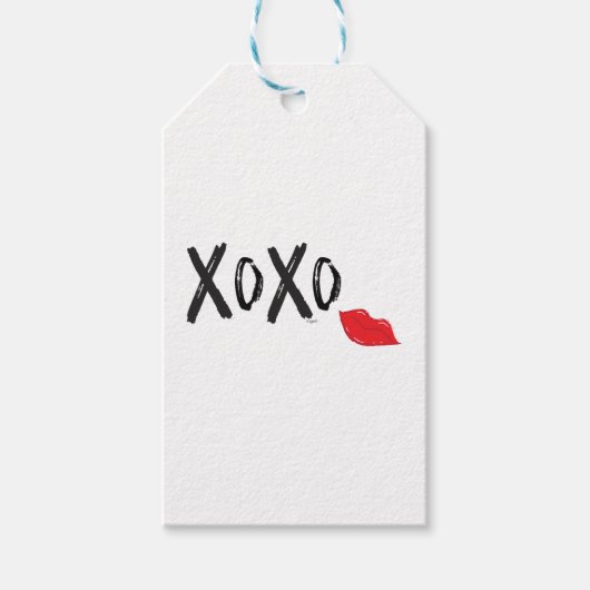 XoXo-Hugs-キス – 赤 – リップ ギフトタグ (正面)