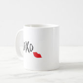 XoXo-Hugs-キス – 赤 – リップ コーヒーマグカップ (正面左)