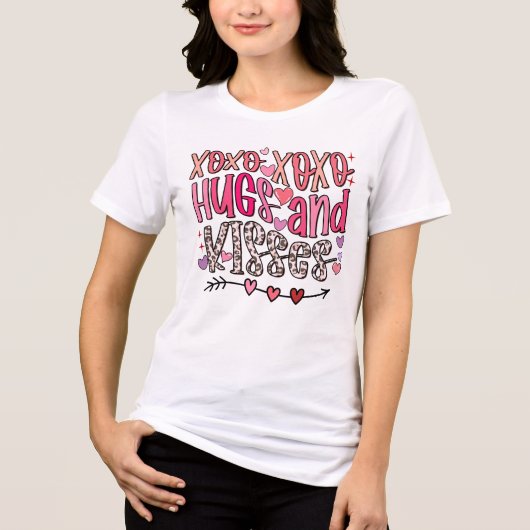 XOXO Hugs and Kisses Valentine's Day トライブレンドTシャツ (正面)