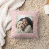 XOXO Hugs & Kisses 2 Custom Photo Pastel Pink クッション (ブランケット)