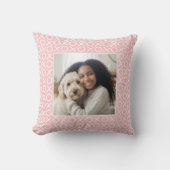 XOXO Hugs & Kisses 2 Custom Photo Pastel Pink クッション (正面)