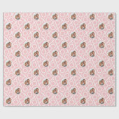 XOXO Hugs & Kisses 2 Photo Pink Brush Script ラッピングペーパー (フラット)